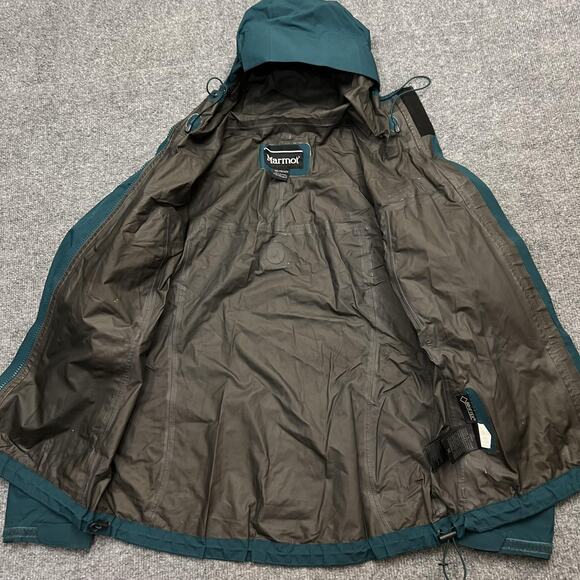 Marmot Jacket Womens XS Green Gore Tex Hooded Waterproof Shell Rain Coat Outdoor - Picture 5 of 11